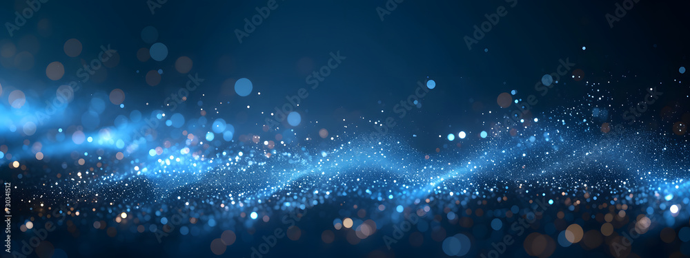 Wall mural a dark blue abstract background featuring a glow particle effect. the image includes abstract blue l