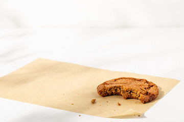 Baked goods on white plaster background

