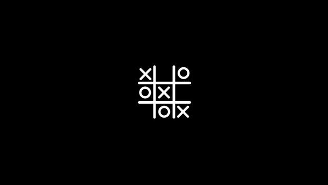 Tic Toc Toe game icon. XOX game, educational game animation.