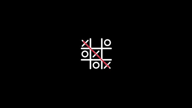 Tic Toc Toe game icon. XOX game, educational game animation.