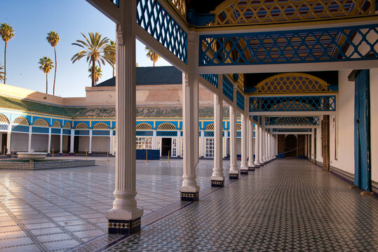Square at Bahia Palace, Marrakech city, Morocco