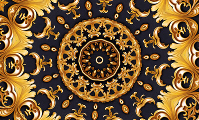 Golden colorful mandala background, Folk luxury animation for yoga, design, Golden abstract loop of flowers, Abstract kaleidoscope background, Beautiful multicolor kaleidoscope and mandala