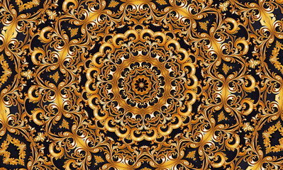 Golden colorful mandala background, Folk luxury animation for yoga, design, Golden abstract loop of flowers, Abstract kaleidoscope background, Beautiful multicolor kaleidoscope and mandala