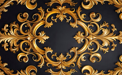 vector illustration, golden symmetrical patterns, golden mandala, golden kaleidoscope, fantasy mystical ornaments,