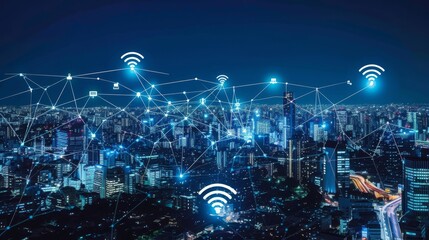 Obraz premium The Language of Connectivity: Wireless Signs in the Digital Era