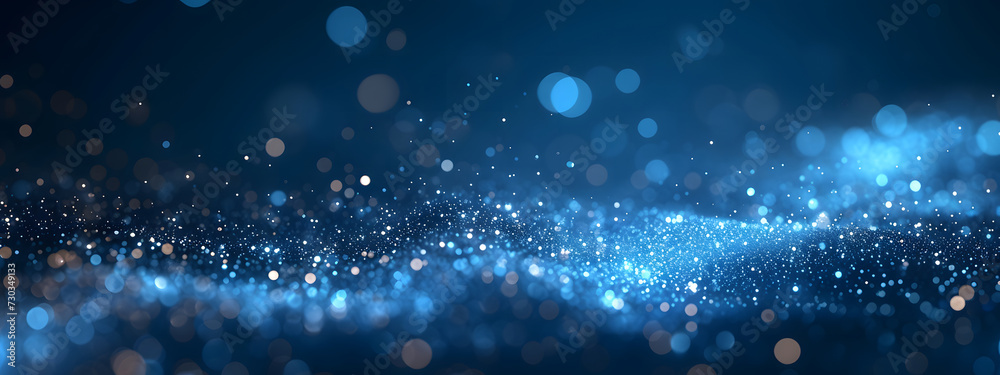 Wall mural a dark blue abstract background featuring a glow particle effect. the image includes abstract blue l