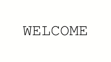 Welcome Text Animation on White Background. Animated Word 'Welcome' Writing Animation, 4K Resolution