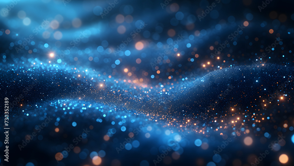 Wall mural a dark blue abstract background featuring a glow particle effect. the image includes abstract blue l