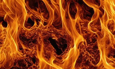 Fototapeta premium Flame Symphony: Extreme Close-Up Unveiling the Beauty of Stylish Fire