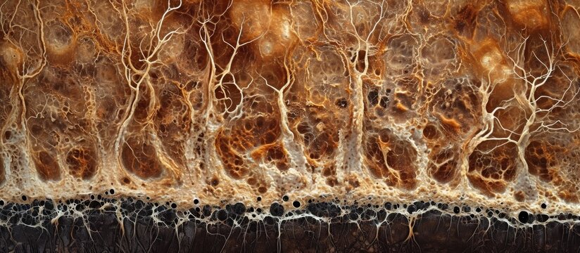 The spinal cord's central canal is lined by ependymal cells resembling a columnar epithelium.