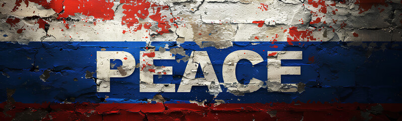 Naklejka premium Russian flag with the word 