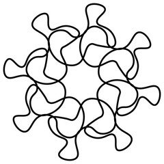 Draw a flower line. Vector illustration.	