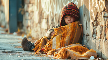 Poverty, a person in the street, homeless, tragedy