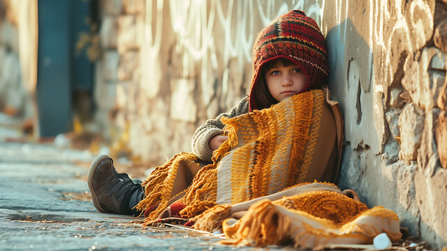 Poverty, a person in the street, homeless, tragedy