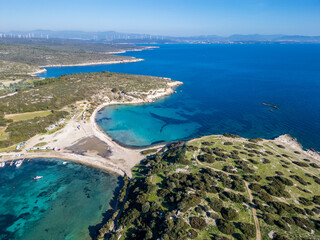 Demircili Beach drone view in Izmir