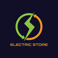 eco electric store logo design vector