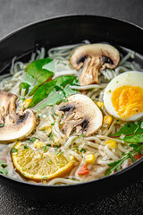 ramen soup asian first course tasty fresh healthy eating cooking appetizer meal food snack on the table copy space food background