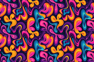 Seamless pattern with abstract colorful swirls.