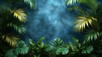 Abstract Blue Stripes Nature Tropical  Palm, Background HD, Illustrations