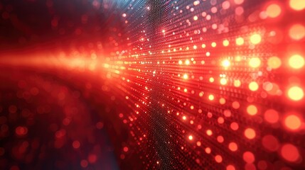 Obraz premium Abstract Connected Dots On Bright Red, Background HD, Illustrations