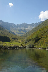 Fototapeta premium The panorama of Malfontal valley, Pettneu am Arlberg, Austria