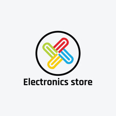 electronics gadgets store logo design vector