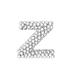 Symbol made from silver soccer balls. letter z