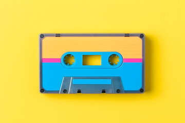 Old cassette for tape recorder. 80s, 90s nostalgia.