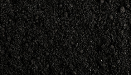 Background texture of black finely ground soil