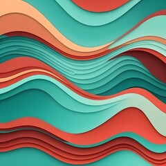 horizontal colorful abstract wave background with peru, firebrick and light sea green colors. can be used as texture, background or wallpaper.