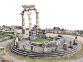 greece delphi temple of athena pronaia and tholos  ancient  Delphi, Greece