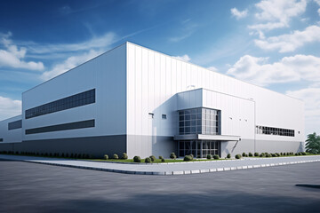 Obraz premium Commercial Building Fascia Logo And Signage Mockup The Exterior Wall Of A Contemporary Commercial Style Building With Aluminium Metal Composite Panels And Glass Windows For Logo And Sign Board Mockup 