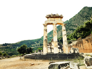 greece delphi temple of athena pronaia and tholos  ancient  Delphi, Greece