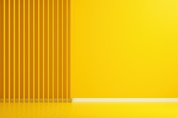 Minimal yellow background. Floor empty. Generate Ai