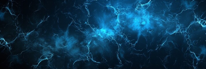 Black and blue background with lightning strikes. Cracked stone wall wallpaper. Ocean sea surface grunge texture.