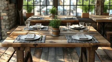 Fototapeta na wymiar Beautiful Table Setting On Grey Wooden, Background HD, Illustrations