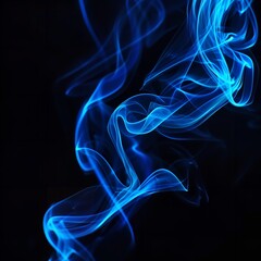 Blue Smoke Swirl on a Black Background


