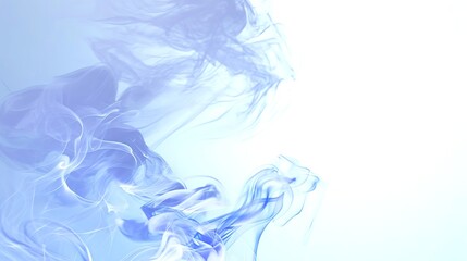 Blue Smoke Swirls in the Air on a White Background


