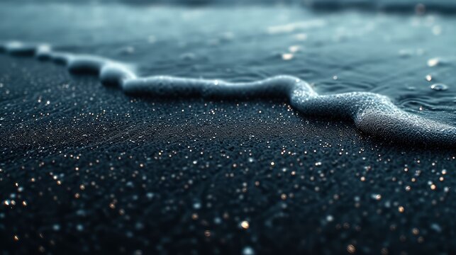 Black Sand Dune Beach Macro Photography, Background HD, Illustrations