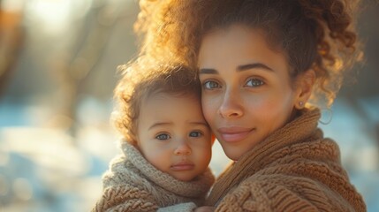Obraz premium Tender Moment Between Mother and Child