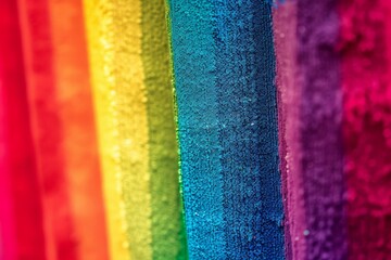 Motley colored strips rainbow multi color fern tape, bright light glistening. Neon line fade out. Abstract symbolic smooth shiny illustration. acceptance vivid glowing luminous wallpaper