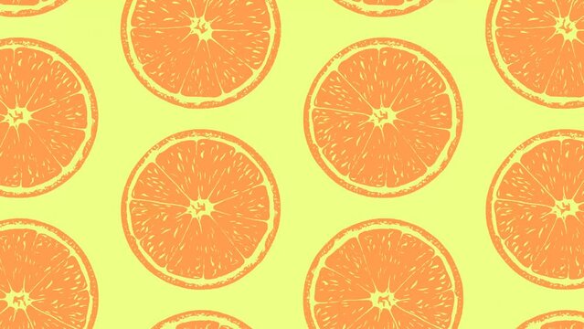 Orange fruit abstract pattern background Animation 1
