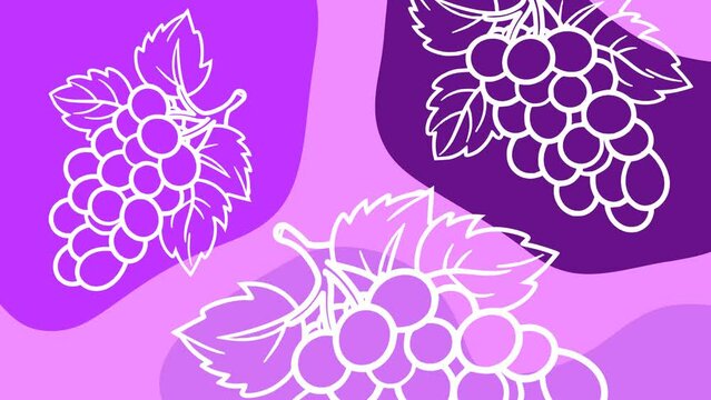 Wiggly grape fruit abstract background animation