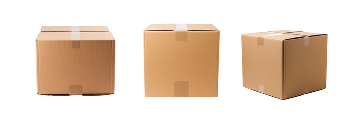 Set of a holding the box isolated, on a Transparent Background