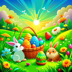 happy easter day illustrations for your next project