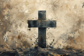 Painting of christian cross.