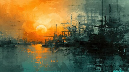 Obraz na płótnie Canvas Painting of port. 