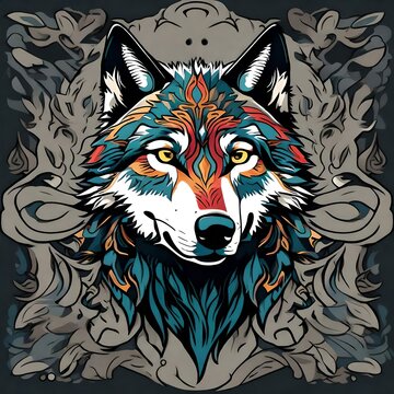 wolf head vector ,wolf head illustration , background image HD