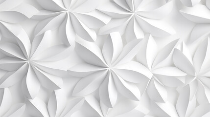 Intricate 3D White Paper Flowers Craft Displaying Artistic Origami Design Created With Generative AI Technology