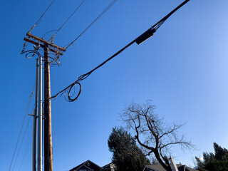 power lines in the sky